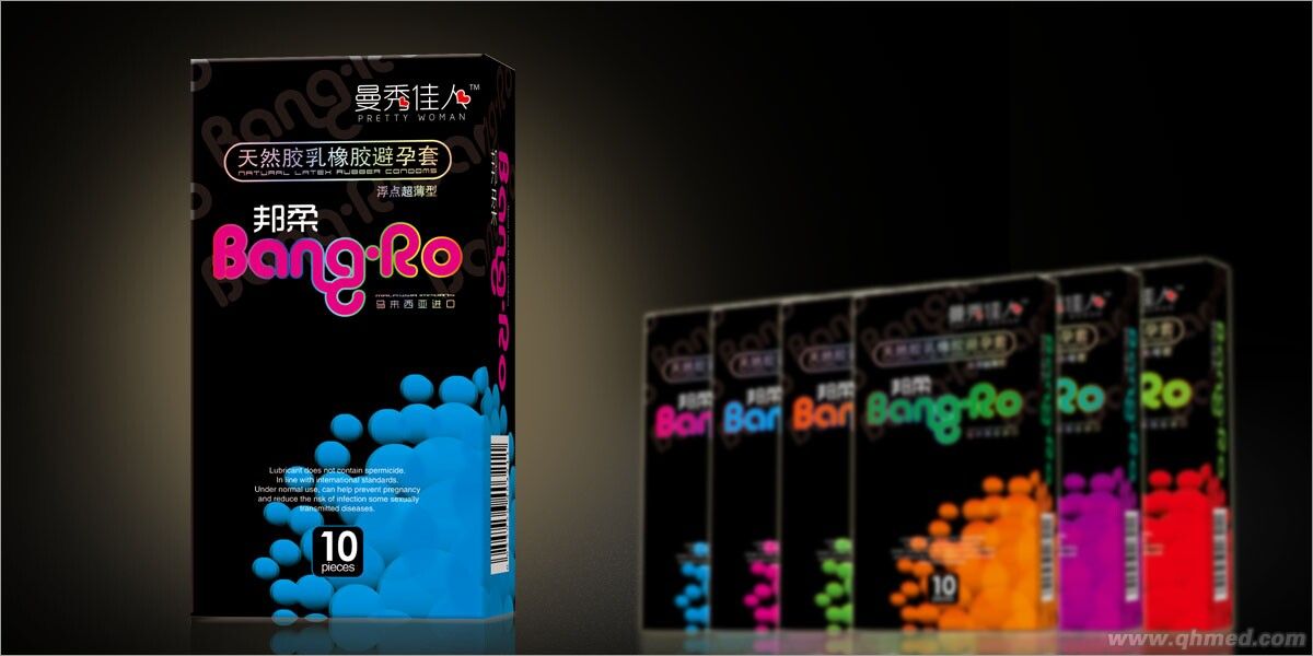 邦柔天然胶乳橡胶避孕套 
