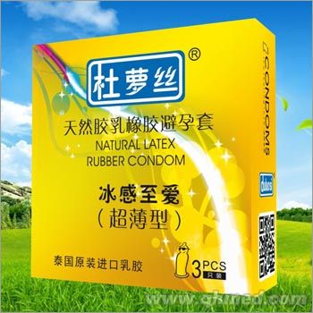 点击放大 杜萝丝天然胶乳橡胶避孕套-冰感至爱超薄型 安全套 避孕套